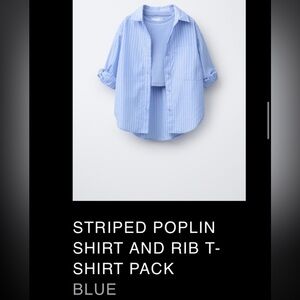 Zara Blue Striped Blouse